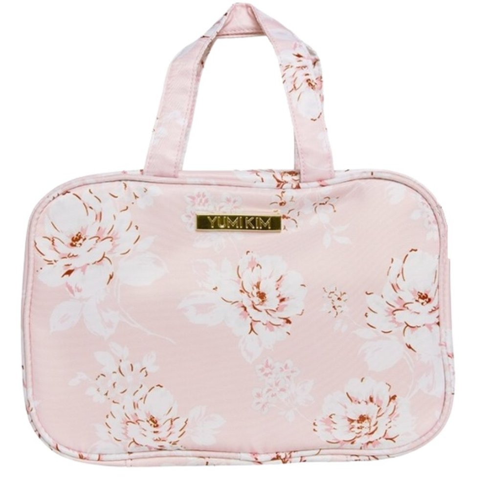 Yumi Kim Hanging Toiletries Cosmetic Case Bag – Floral Satin Travel Organizer